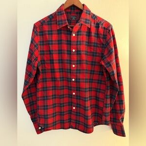 UNTUCKit Daumas Shirt Men's Medium Slim Fit Red & Blue Windowpane lumberjack
